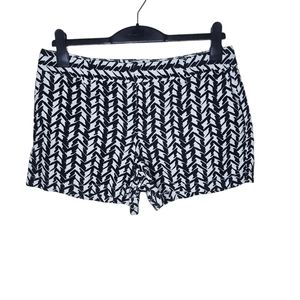 Loft women's black/white 55%linen 45% cotton shorts size 8